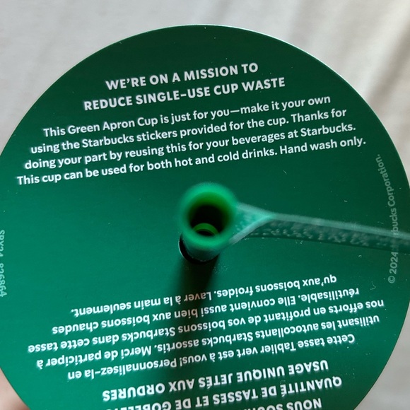 Starbucks Green Apron Tumbler with Stickers - Picture 4 of 10